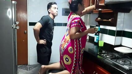Trying My Stepmother_s Delicious Pussy In The Kitchen. Full Video(1080p)