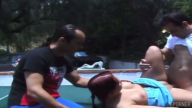 Little Redhead Used At The Pool
