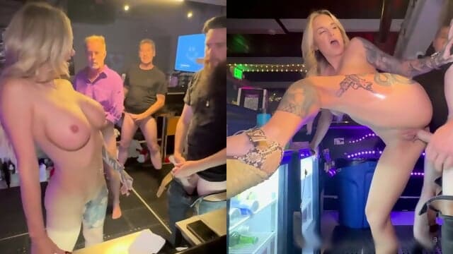 Bartender Fucks The Whole Bar
