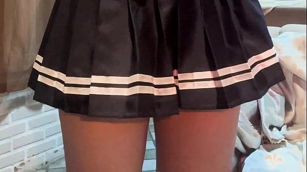 Levantei minha  saia do colegio, estudante vaga...