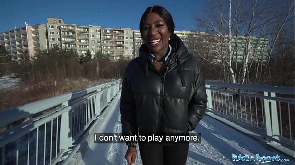 Public Agent Josy Black lets a stranger fuck he...