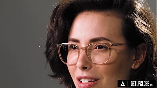 Nerdy Brunette With Glasses Masturbates