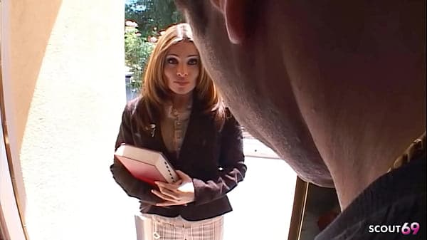Fit Beauty Secretary with Big Tits and freckles seduce to Rough Fuck by Client with Big Dick and swallow his load