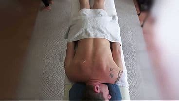 Oil massage with happy ending in white blouse