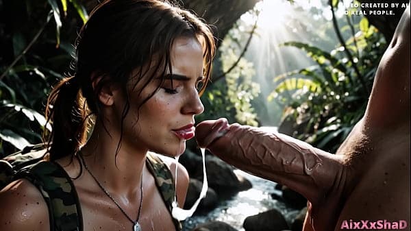 Sex with Lara Croft in a Cave, Multiple Creampi...