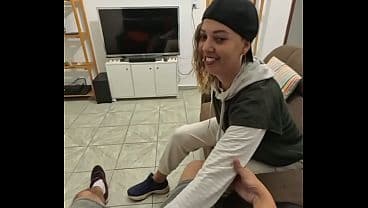 The lesbian neighbor fell face-first onto the c...