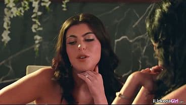 Big tits lesbian went all out licking her wife ...