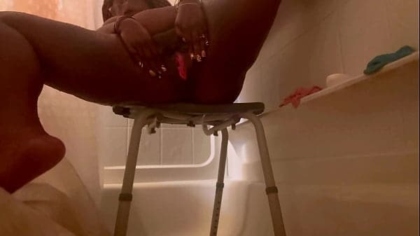 Playing in my dripping wet pussy in the shower