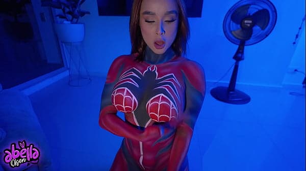 Hot SPIDERWOMAN FUCKS her fan and ride him unti...