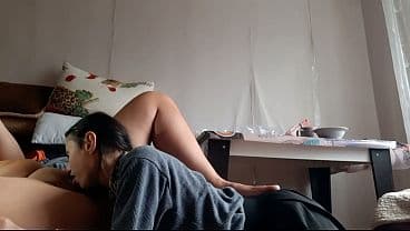 I give my girlfriend a head massage while she s...