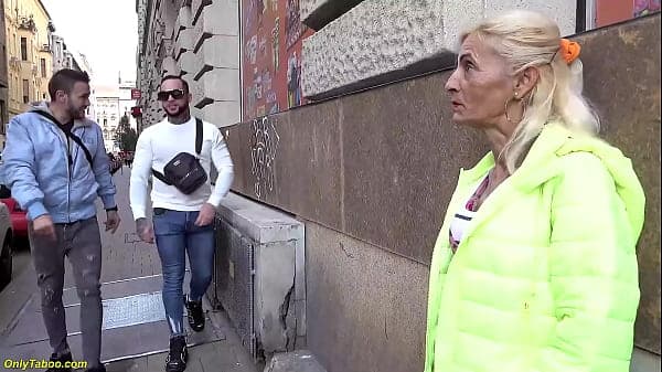 ugly skinny toothless granny picked up from str...