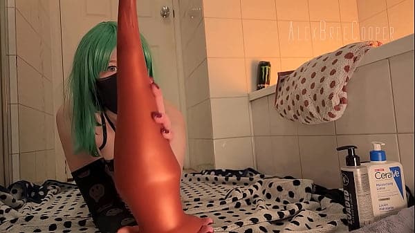 Slink Stretch huge dildo wrecking me, double an...