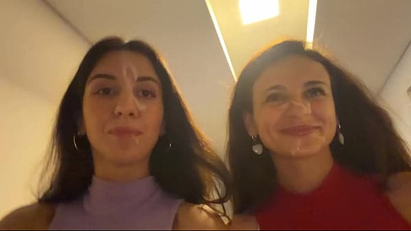 Two neighbors asked me to cum on their faces an...