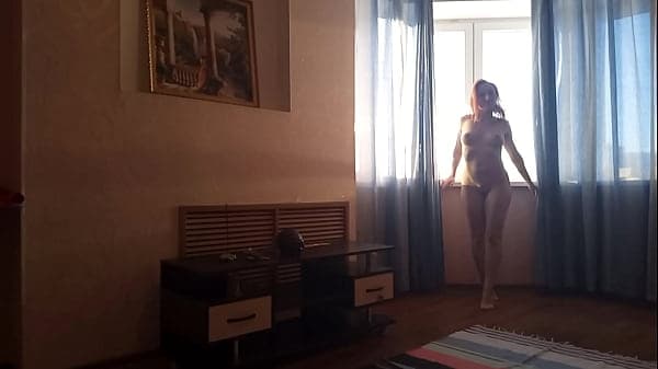 Morning yoga starts dressed and ends naked
